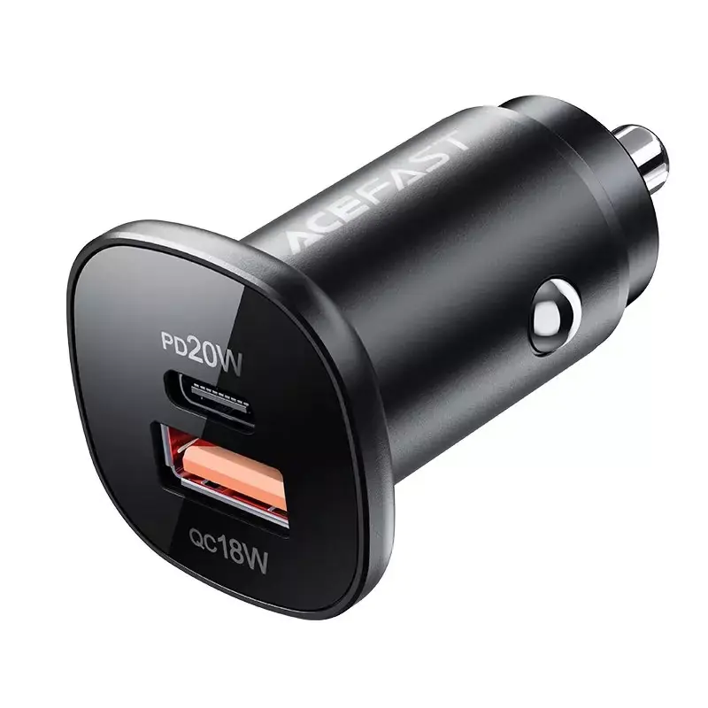 ⁨Acefast Car Charger 38W USB Type C / USB, PPS, Power Delivery, Quick Charge 3.0, AFC, FCP black (B1 black)⁩ at Wasserman.eu