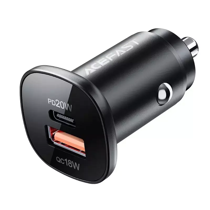 ⁨Acefast ładowarka samochodowa 38W USB Typ C / USB, PPS, Power Delivery, Quick Charge 3.0, AFC, FCP czarny (B1 black)⁩ w sklepie Wasserman.eu