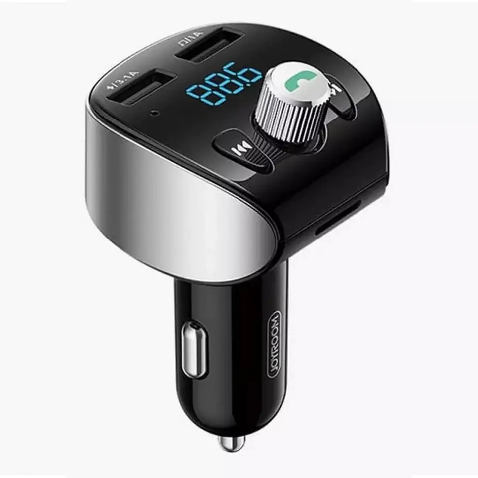 ⁨Joyroom transmiter FM Bluetooth 5.0 MP3 micro SD ładowarka samochodowa 2x USB 18 W 3 A Quick Charge 3.0 czarny (JR-CL02)⁩ w sklepie Wasserman.eu