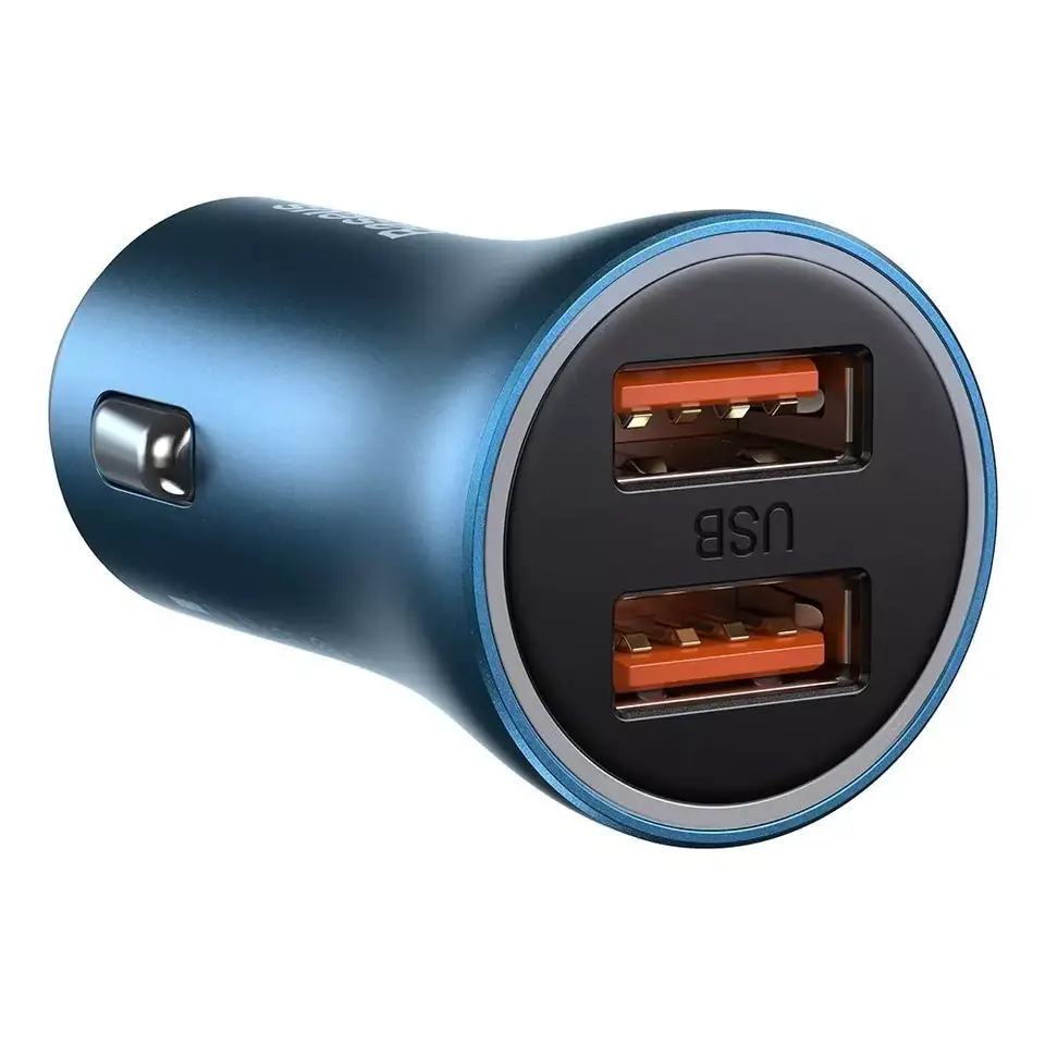 ⁨Baseus Golden Contactor Pro Fast Car Charger 2x USB 40 W Quick Charge SCP FCP AFC blue (CCJD-A03)⁩ at Wasserman.eu