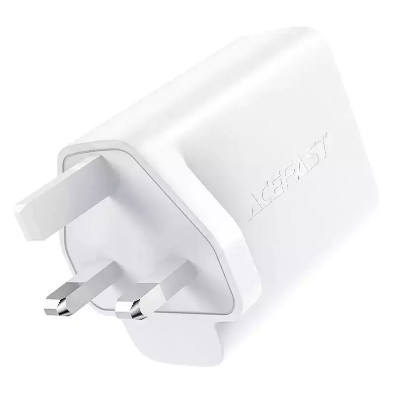 ⁨Acefast GaN wall charger (UK plug) 2x USB Type C 50W, Power Delivery, PPS, Q3 3.0, AFC, FCP black (A32 UK)⁩ at Wasserman.eu