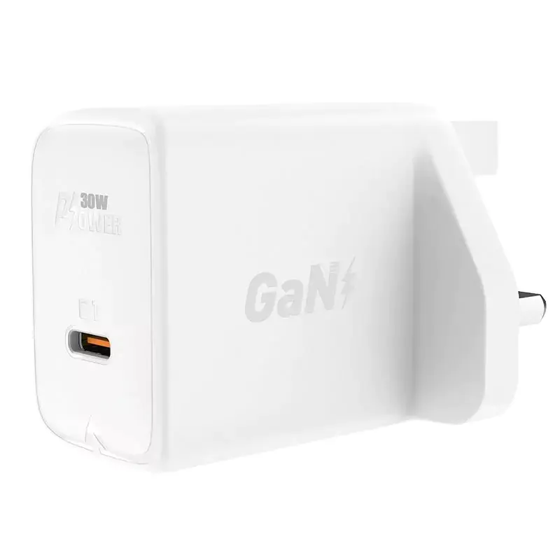 ⁨Acefast GaN Wall Charger (UK plug) USB Type C 30W, Power Delivery, PPS, Q3 3.0, AFC, FCP white (A24 UK white)⁩ at Wasserman.eu