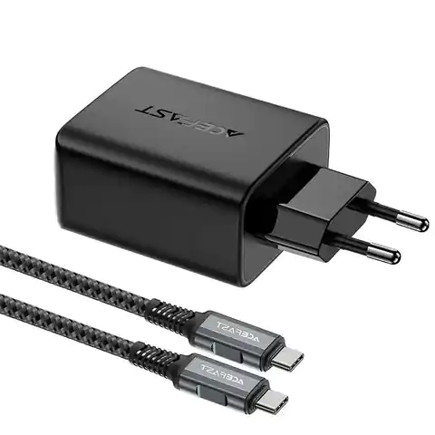 ⁨Acefast 2w1 ładowarka sieciowa GaN 65W USB Typ C / USB, adapter przejściówka HDMI 4K@60Hz (zestaw z kablem) czarny (A17 black)⁩ w sklepie Wasserman.eu