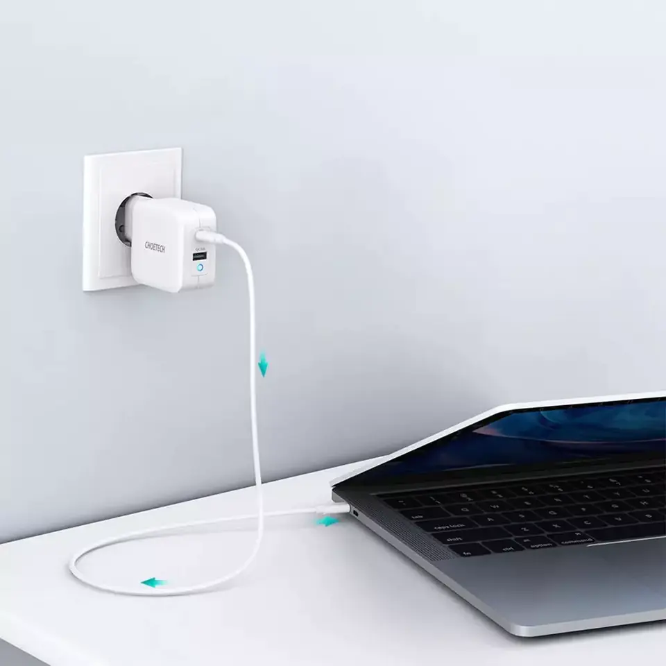 ⁨CHOETECH PD8002 WHITE G aN wall charger 2xUSB 6⁩ at Wasserman.eu