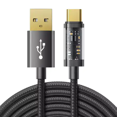 ⁨Joyroom kabel USB - USB Typ C do ładowania / transmisji danych 3A 2m czarny (S-UC027A20)⁩ w sklepie Wasserman.eu