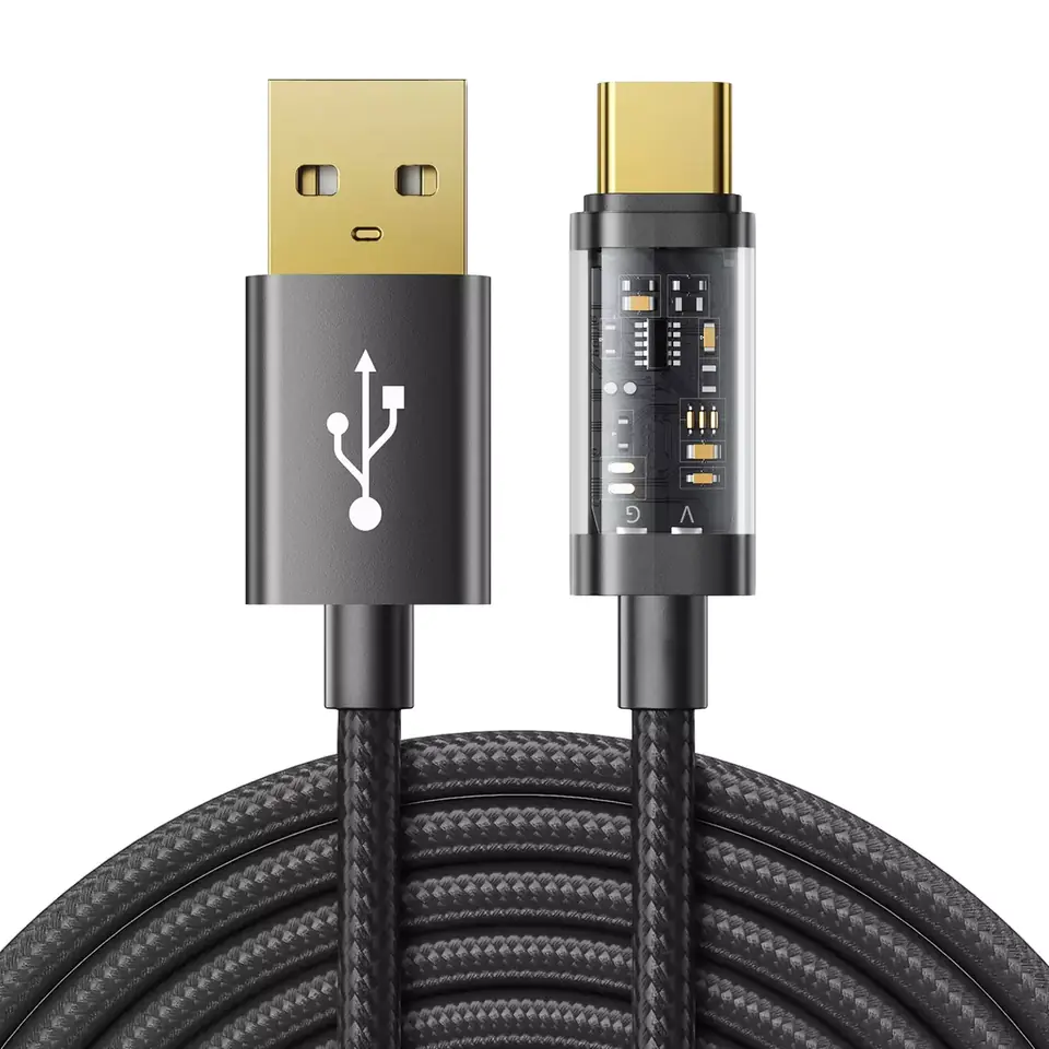 ⁨Joyroom USB to USB Type-C cable for charging/data transmission 3A 2m black (S-UC027A20)⁩ at Wasserman.eu