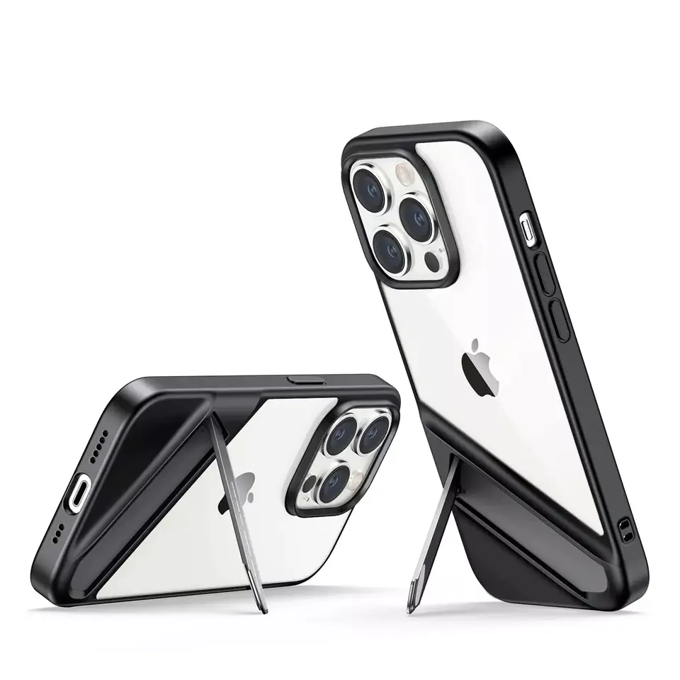 ⁨Ugreen LP635 Kickstand Protective Case sztywne etui z żelową ramką i wbudowaną podstawką do iPhone 14 Pro czarny (90926)⁩ w sklepie Wasserman.eu