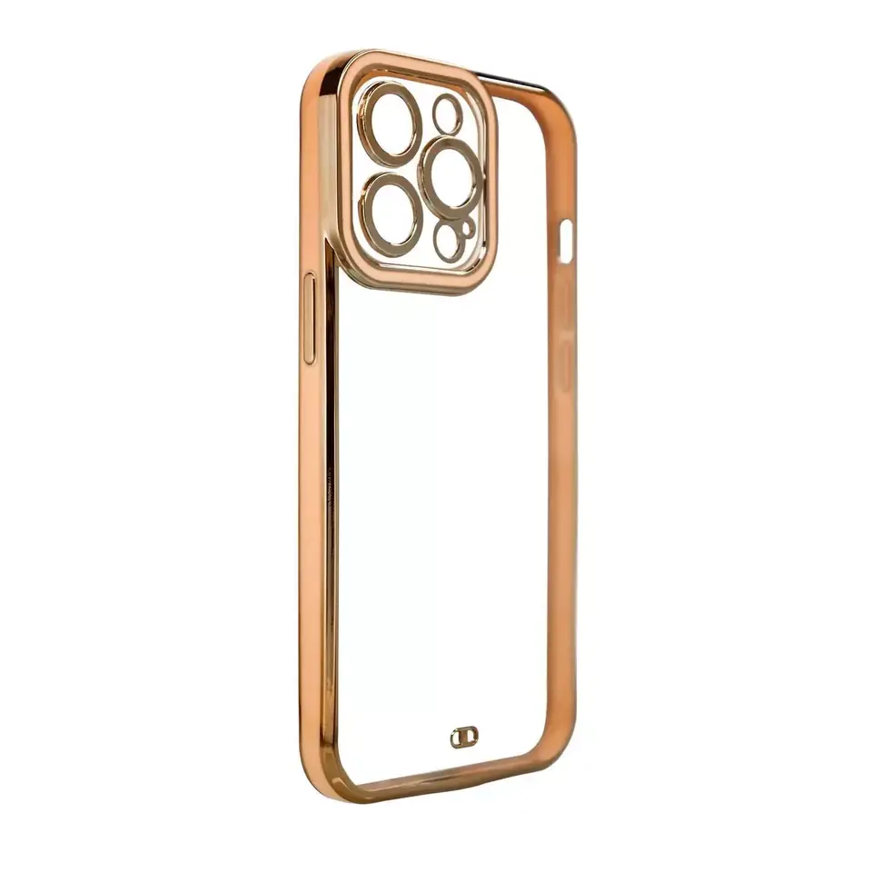 ⁨Fashion Case etui do Samsung Galaxy A12 5G żelowy pokrowiec ze złotą ramką złoty⁩ w sklepie Wasserman.eu