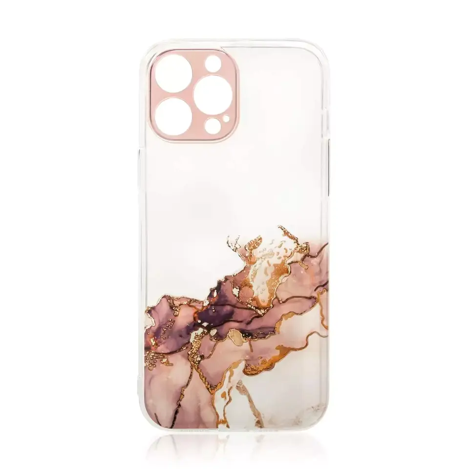 ⁨Marble Case etui do iPhone 12 Pro Max żelowy pokrowiec marmur brązowy⁩ w sklepie Wasserman.eu