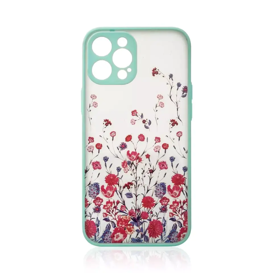 ⁨Design Case Case for iPhone 12 Pro Flower Cover light blue⁩ at Wasserman.eu