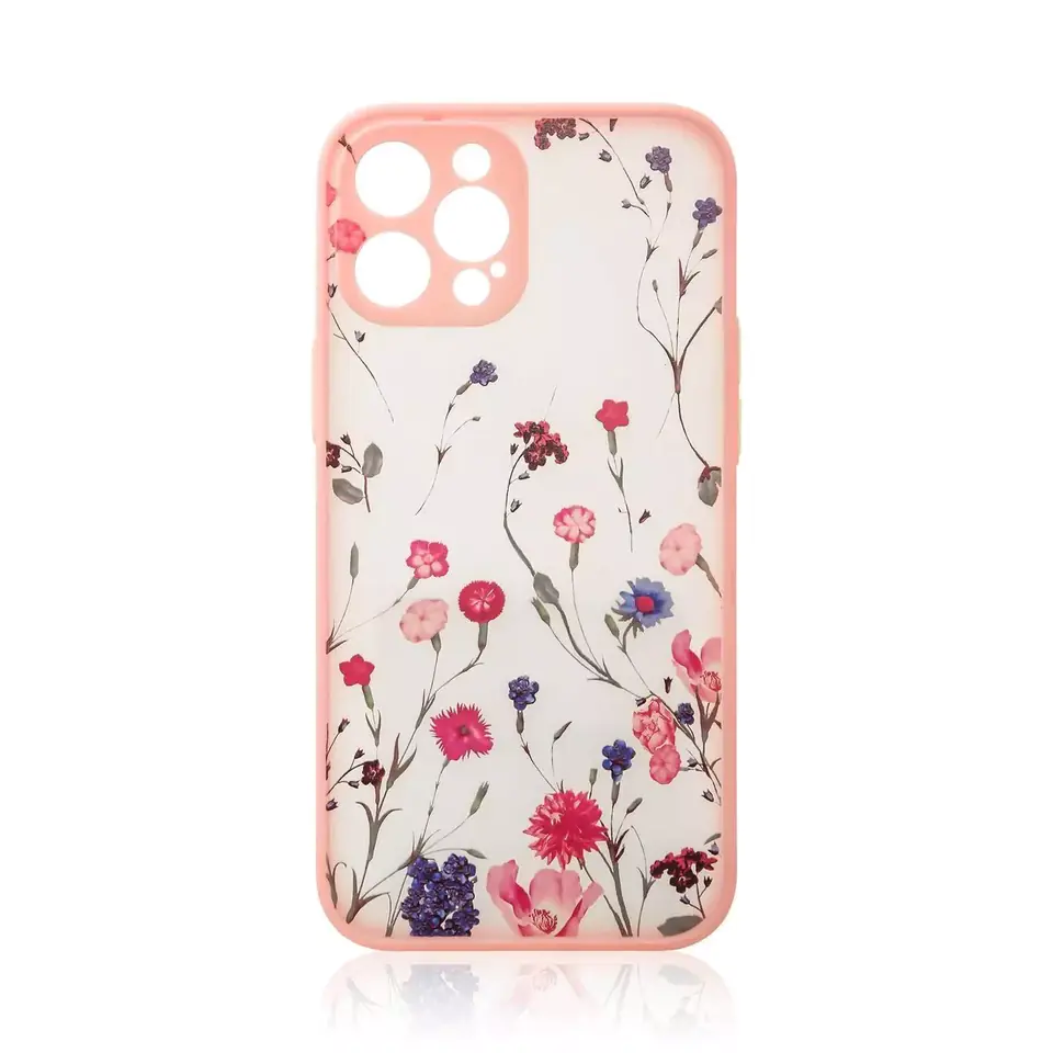 ⁨Design Case Case for iPhone 12 Pro Max Flower Cover pink⁩ at Wasserman.eu