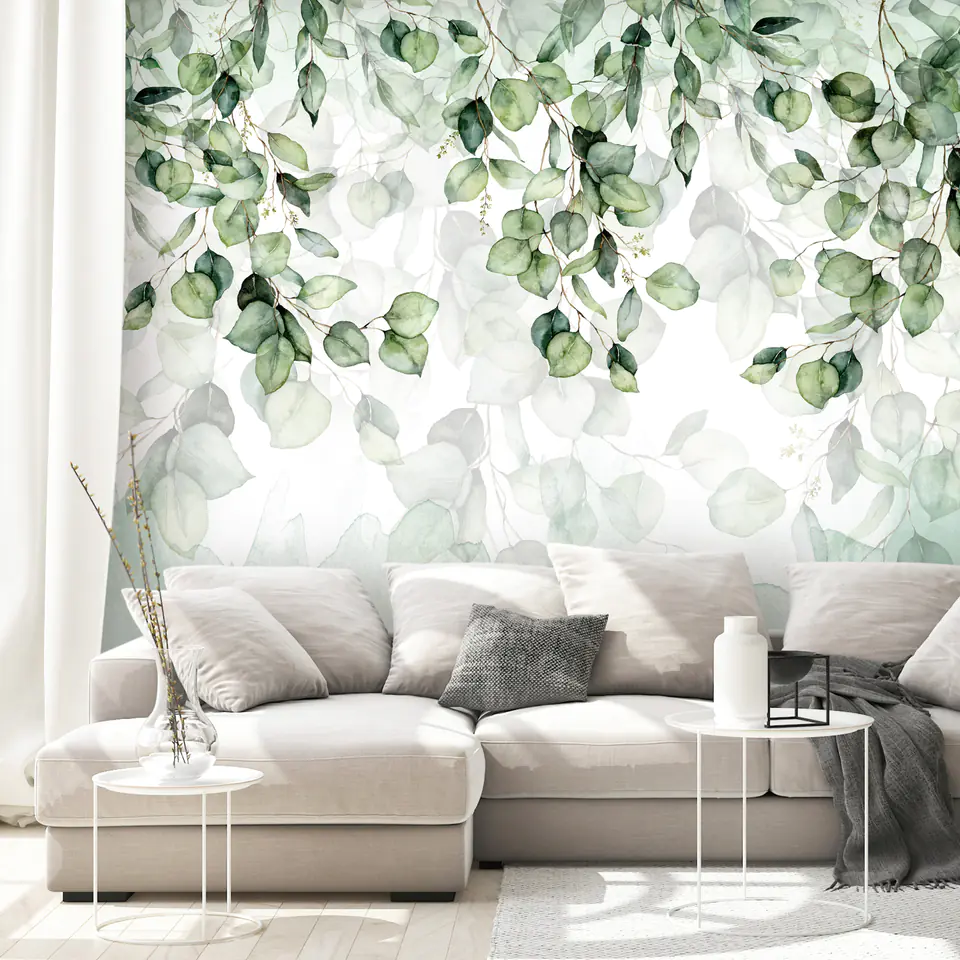 ⁨Self-adhesive wall mural - Lightness of leaves (size 392x280)⁩ at Wasserman.eu