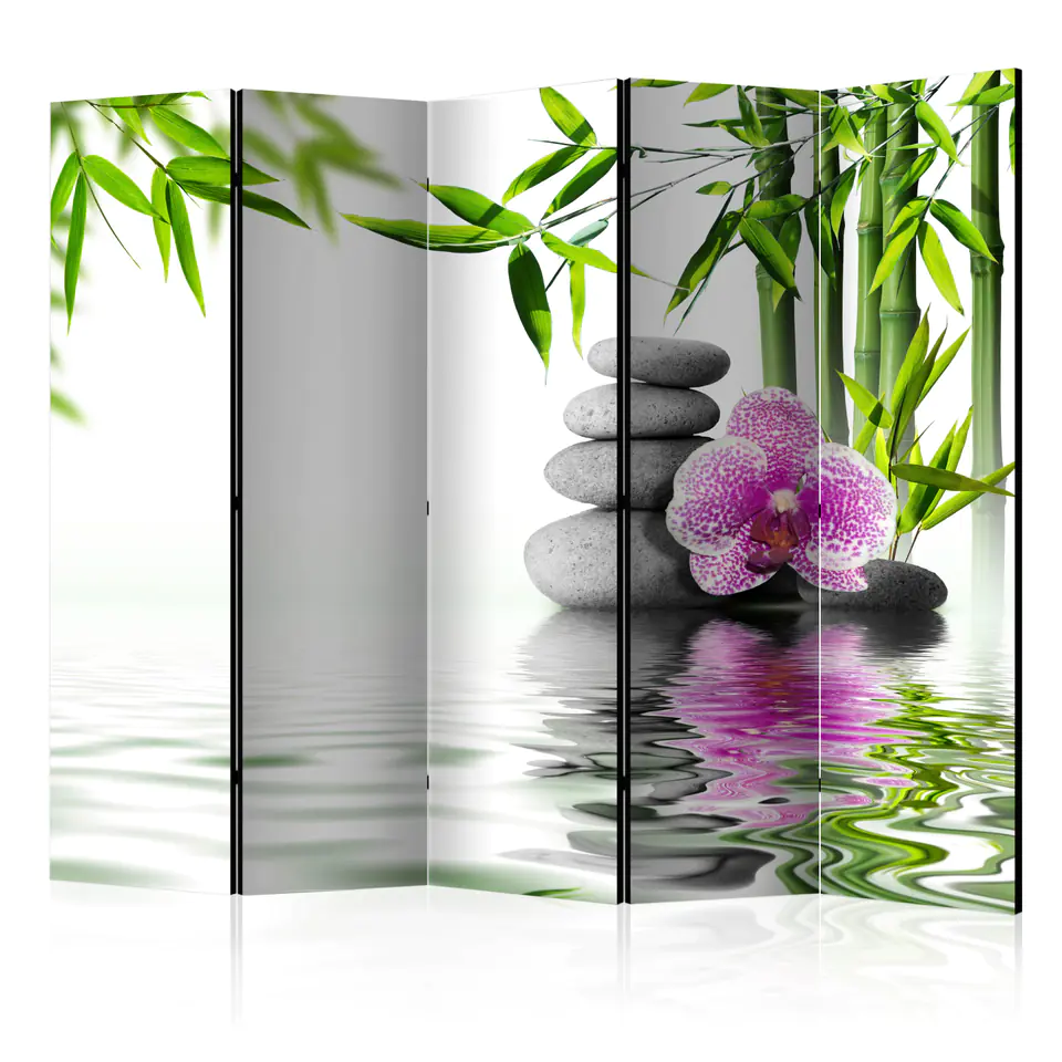 ⁨5-piece screen - Water Garden II [Room Dividers] (size 225x172)⁩ at Wasserman.eu