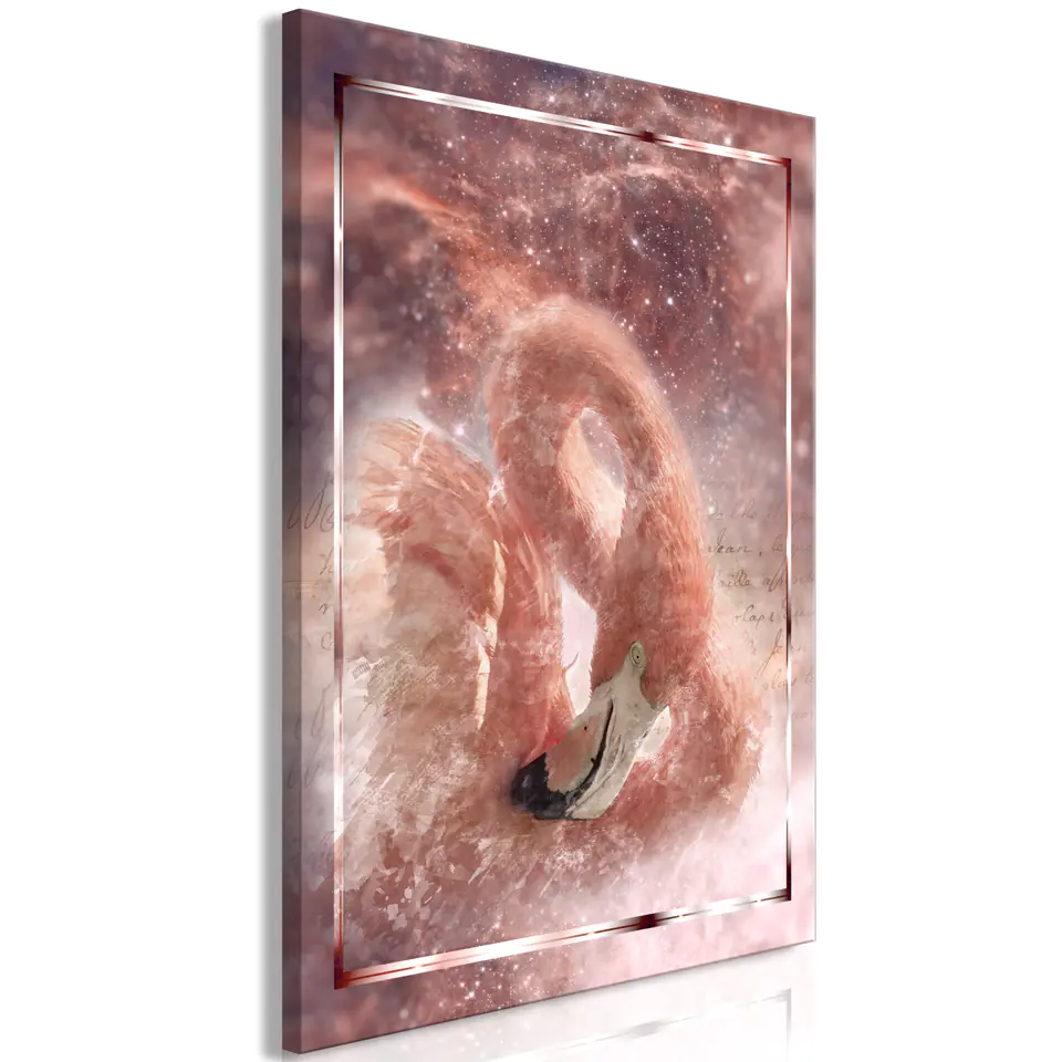 ⁨Obraz - Kosmiczny flaming (1-częściowy) pionowy (rozmiar 80x120, wykończenie Premium Print)⁩ w sklepie Wasserman.eu