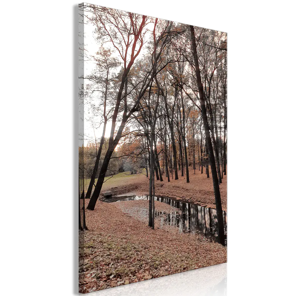 ⁨Obraz - Jesienny spacer (1-częściowy) pionowy (rozmiar 60x90, wykończenie Na płótnie włoskim)⁩ w sklepie Wasserman.eu