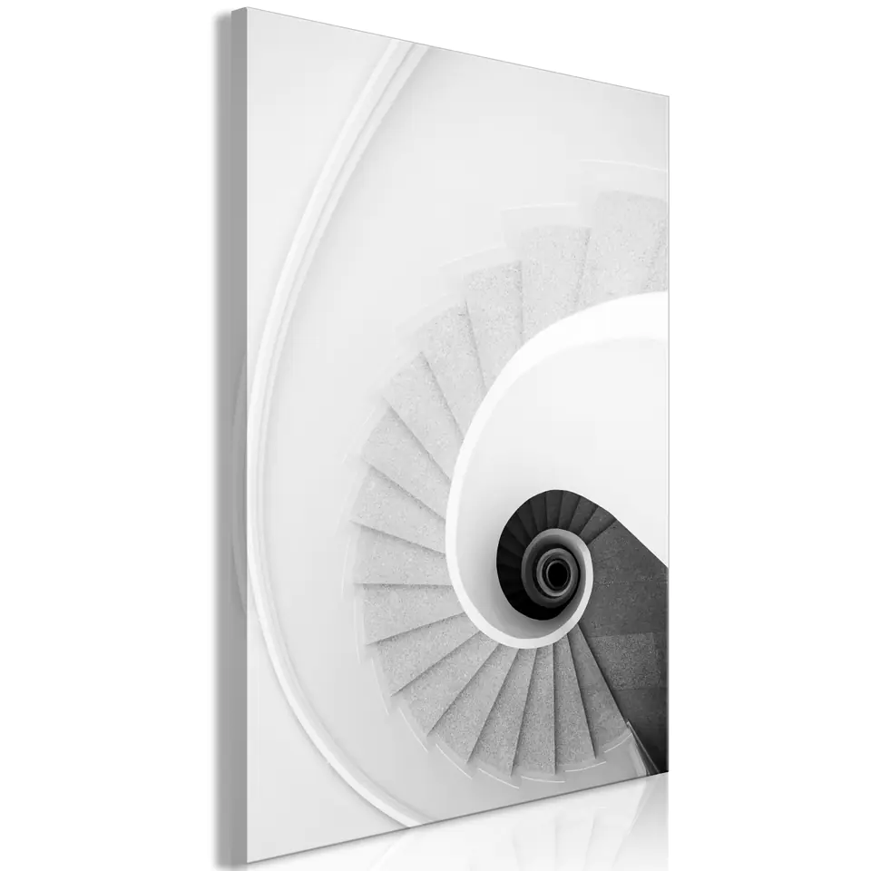 ⁨Picture - White staircase (1-piece), vertical (size 60x90)⁩ at Wasserman.eu