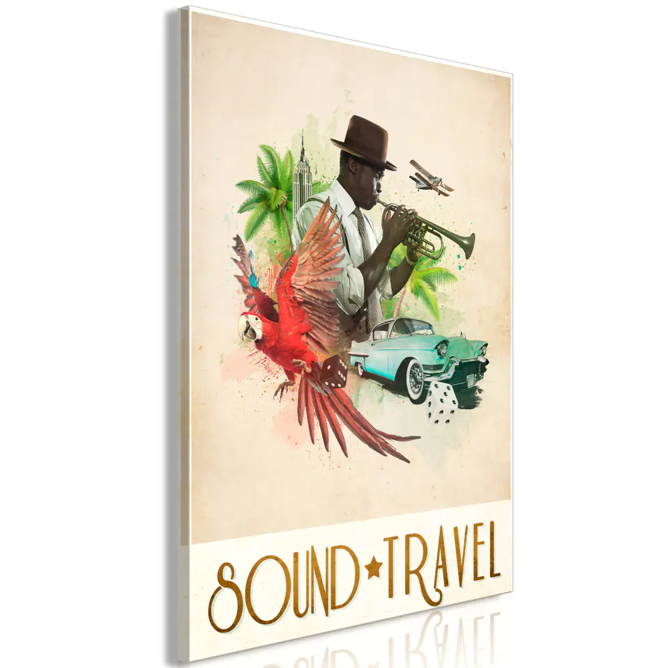 ⁨Obraz - Sound Travel (1-częściowy) pionowy (rozmiar 80x120, wykończenie Standard)⁩ w sklepie Wasserman.eu