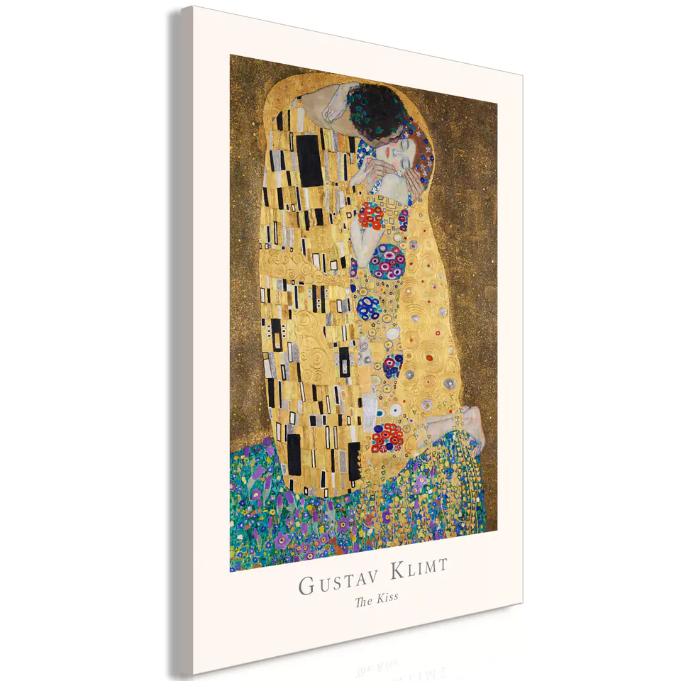 ⁨Obraz - Gustav Klimt - The Kiss (1-częściowy) pionowy (rozmiar 80x120, wykończenie Standard)⁩ w sklepie Wasserman.eu