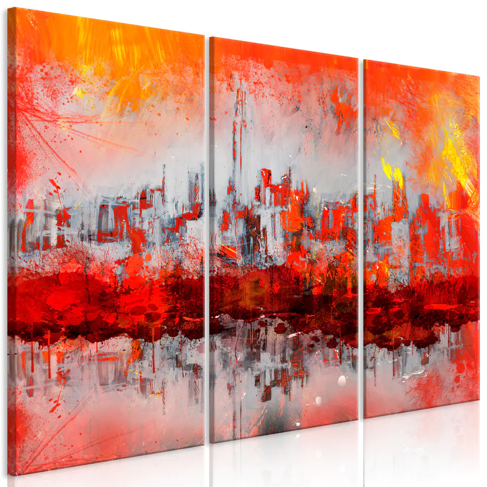 ⁨Painting - New York sunset (3-part) (size 120x80)⁩ at Wasserman.eu