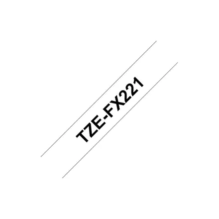 ⁨Brother TZe-FX221 Flexible ID Laminated Tape Black on White, TZe, 0.9 cm, 8 m⁩ at Wasserman.eu