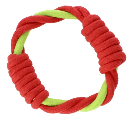 ⁨Dingo Zabawka dla psa - Ringo zaplatane Energy 18cm czerwono-zielone⁩ w sklepie Wasserman.eu