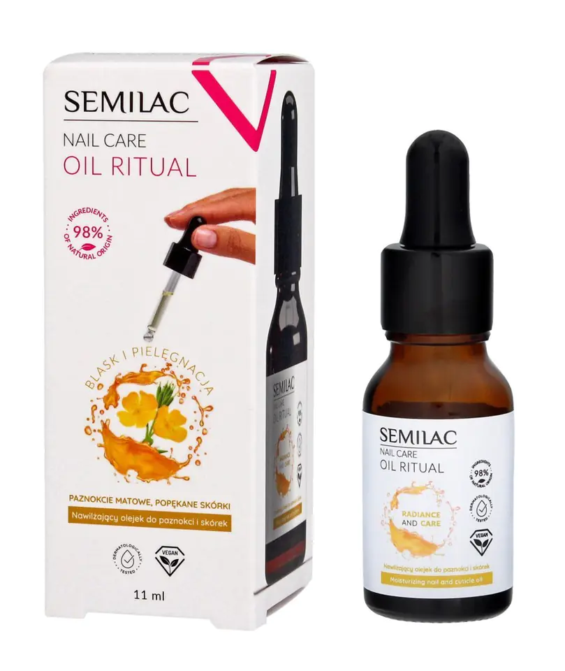 ⁨SEMILAC Nail Care Oil Ritual Nawilżający Olejek do paznokci i skórek 11ml⁩ w sklepie Wasserman.eu