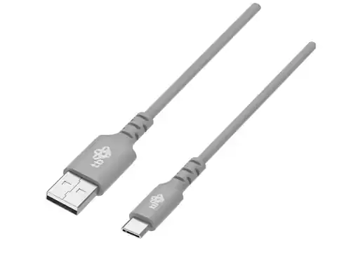 ⁨Kabel USB-USB C 1m silikonowy szary Quick Charge⁩ w sklepie Wasserman.eu