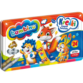 ⁨Kredki szkolne z glinki kaolinowej Zestaw 24 kredek BAMBINO St.Majewski⁩ w sklepie Wasserman.eu