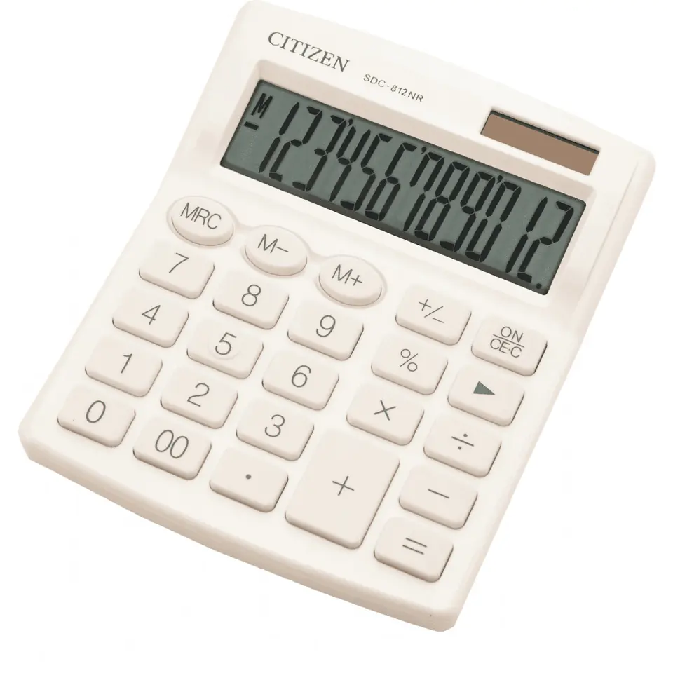 ⁨Calculator CITIZEN SDC-812-NR-WH white⁩ at Wasserman.eu