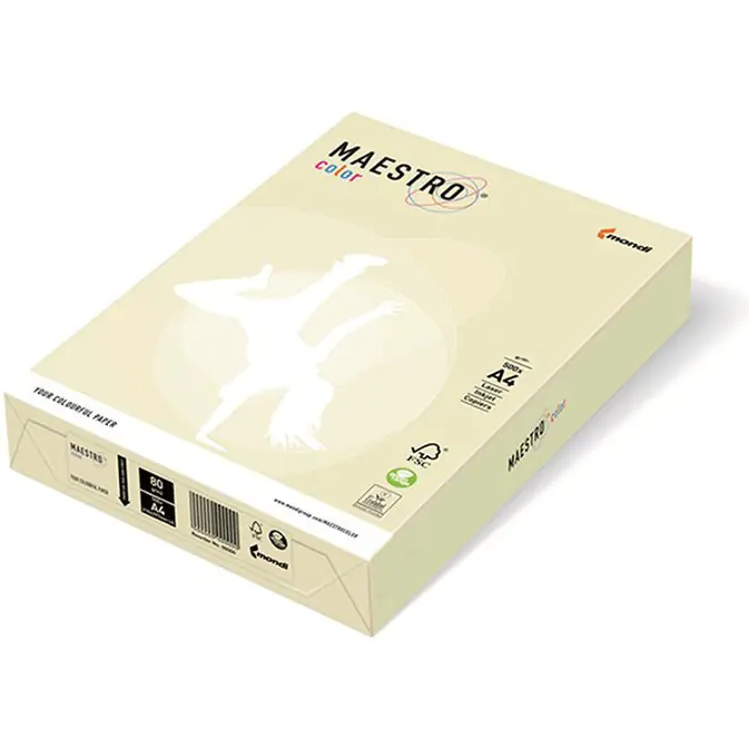 ⁨Photocopying paper A4 160g MAESTRO COLOR BE66 ivory/vanilla (250ark) pastel⁩ at Wasserman.eu