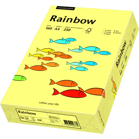 ⁨Farbkopierpapier A4 160g RAINBOW R12 hellgelb (250ark) 88042305⁩ im Wasserman.eu