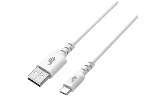 ⁨Kabel USB-USB C 1m silikonowy biały Quick Charge⁩ w sklepie Wasserman.eu