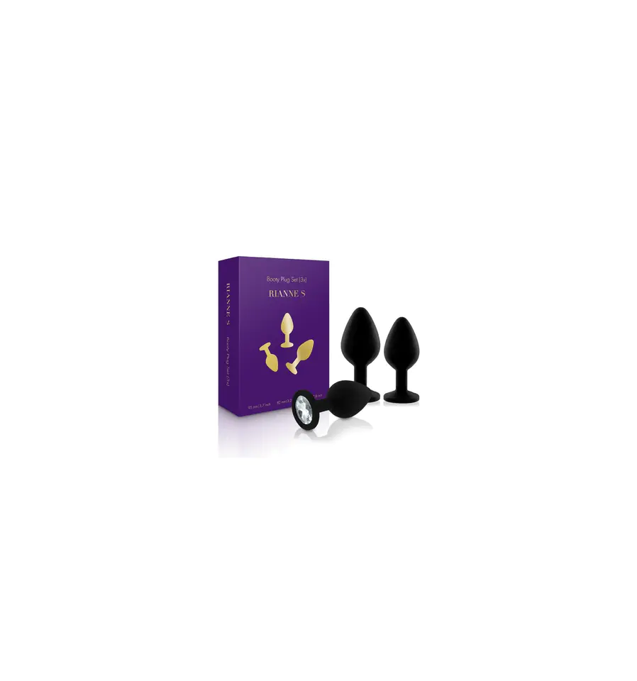 Rianne S - Booty Plug Set 3x Black w sklepie Wasserman.eu