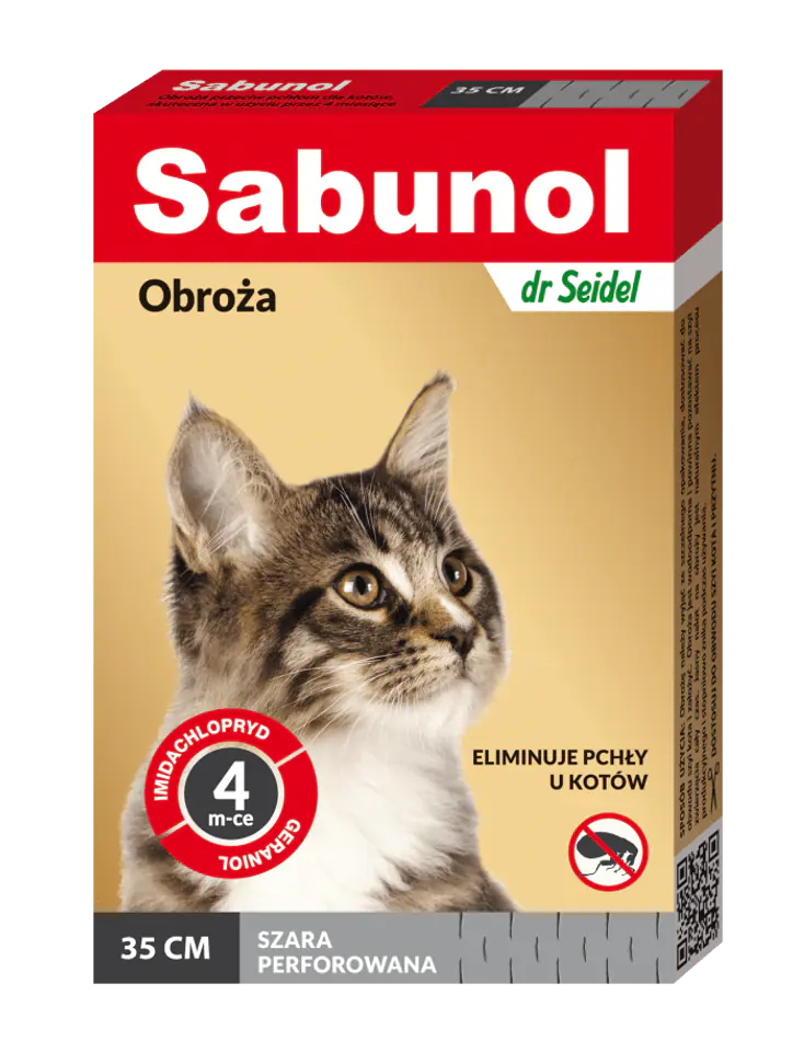 ⁨SABUNOL gray collar against fleas for cats 35 cm⁩ at Wasserman.eu