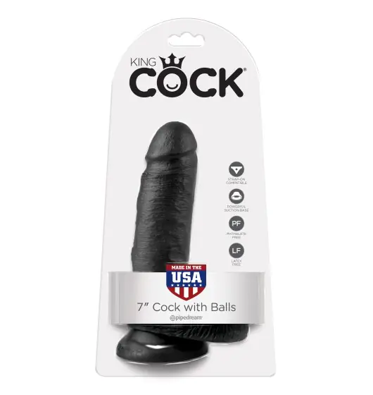 ⁨King Cock 7" Cock with Balls Black⁩ at Wasserman.eu