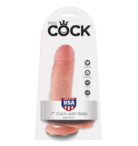 ⁨King Cock 7" Cock with Balls Flesh⁩ at Wasserman.eu