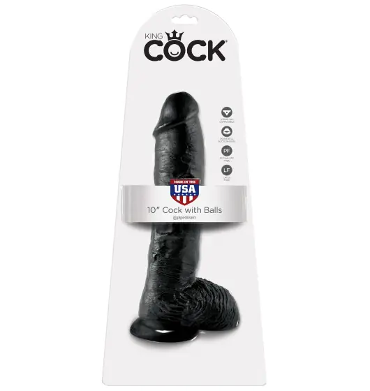 ⁨King Cock 10" Cock with Balls Black⁩ at Wasserman.eu