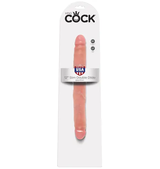 King Cock 12" Slim Double Dildo Flesh w sklepie Wasserman.eu
