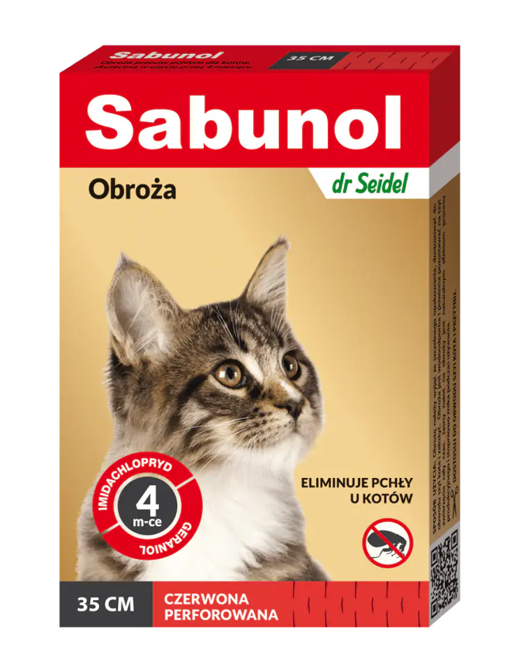 ⁨SABUNOL collar red against fleas for cats 35 cm⁩ at Wasserman.eu