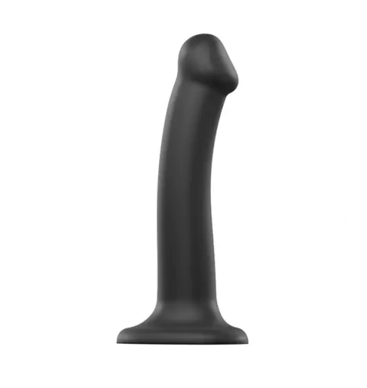 ⁨Silicone Bendable Dildo Double Density Black M⁩ w sklepie Wasserman.eu