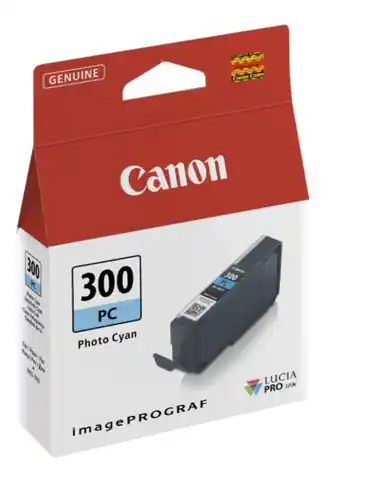 ⁨Canon oryginalny ink / tusz PFI300PC, photo cyan, 14,4ml, 4197C001, Canon imagePROGRAF PRO-300⁩ w sklepie Wasserman.eu