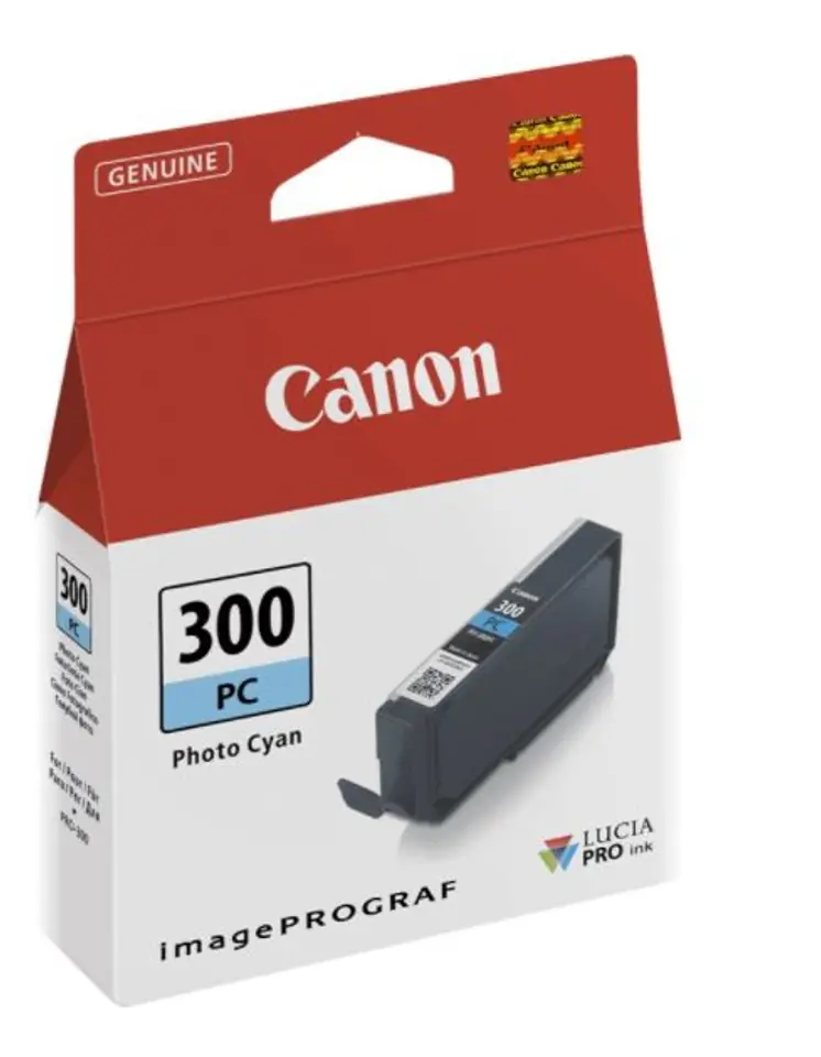 ⁨Canon oryginalny ink / tusz PFI300PC, photo cyan, 14,4ml, 4197C001, Canon imagePROGRAF PRO-300⁩ w sklepie Wasserman.eu