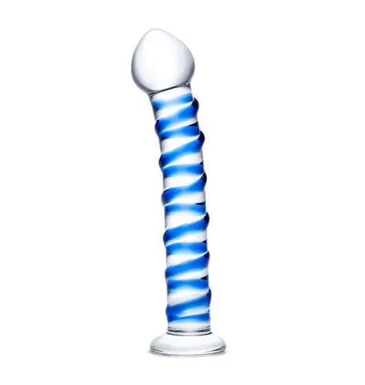 ⁨Glas - Blue Spiral Glass Dildo⁩ w sklepie Wasserman.eu