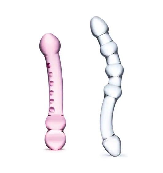 ⁨Glas - Pleasure Set Double Pleasure Glass Dildo Set⁩ at Wasserman.eu