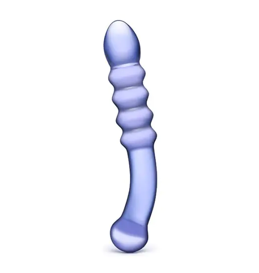 ⁨Glas - Purple Rain Ribbed Glass Dildo⁩ at Wasserman.eu