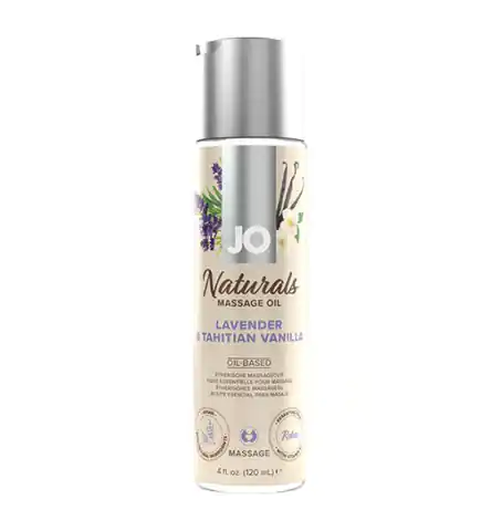 ⁨System JO Naturals Massage Oil Lavender & Tahitian Vanilla 120 ml⁩ w sklepie Wasserman.eu