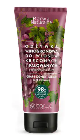 ⁨BARWA Naturalna Winogrono Odżywka podkreślająca skręt do włosów kręconych i falowanych 200ml⁩ w sklepie Wasserman.eu