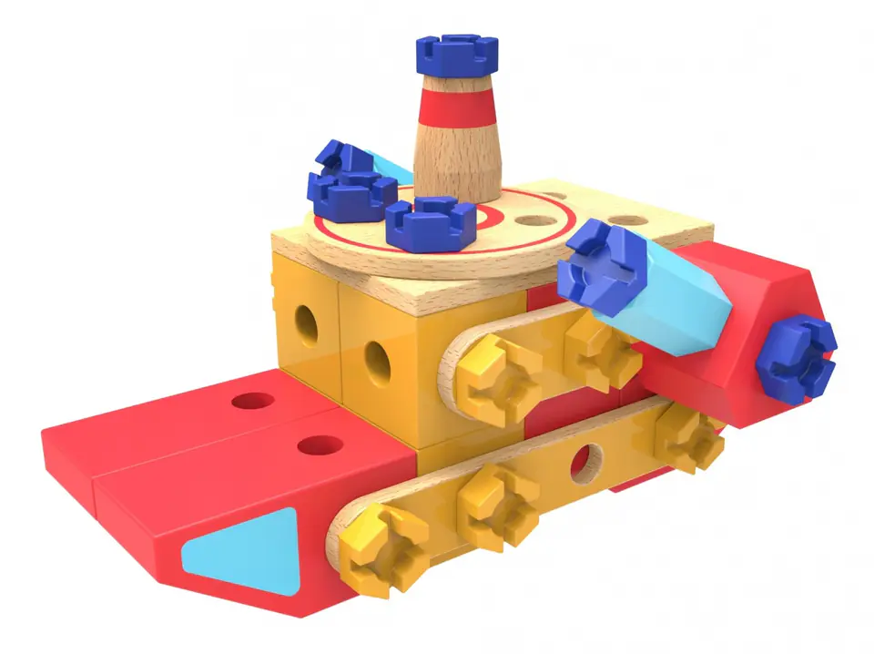 iWood Wooden blocks cons truction Fireboat at Wasserman.eu