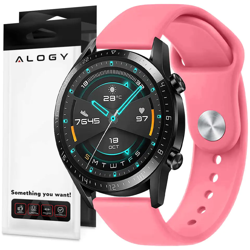 ⁨Pasek uniwersalny Sportowy Alogy Strap do smartwatcha 20mm Pink Sand⁩ w sklepie Wasserman.eu