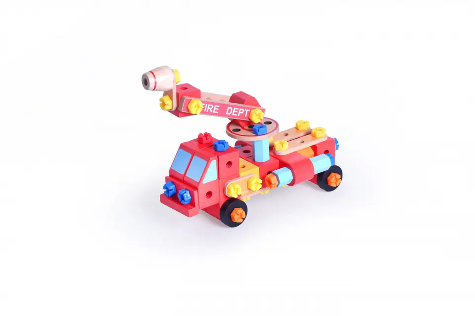 iWood Wooden blocks cons truction Fire Truck at Wasserman.eu